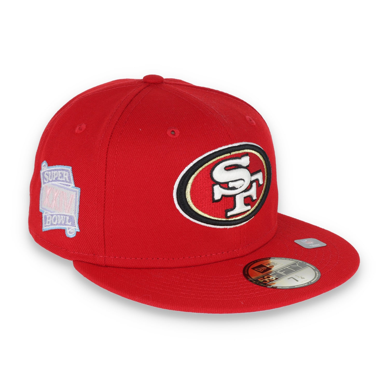 San Francisco 49ers New Era XXIV SUPER BOWL LILAC BOTTOM 59FIFTY Fitted Hat- Scarlet