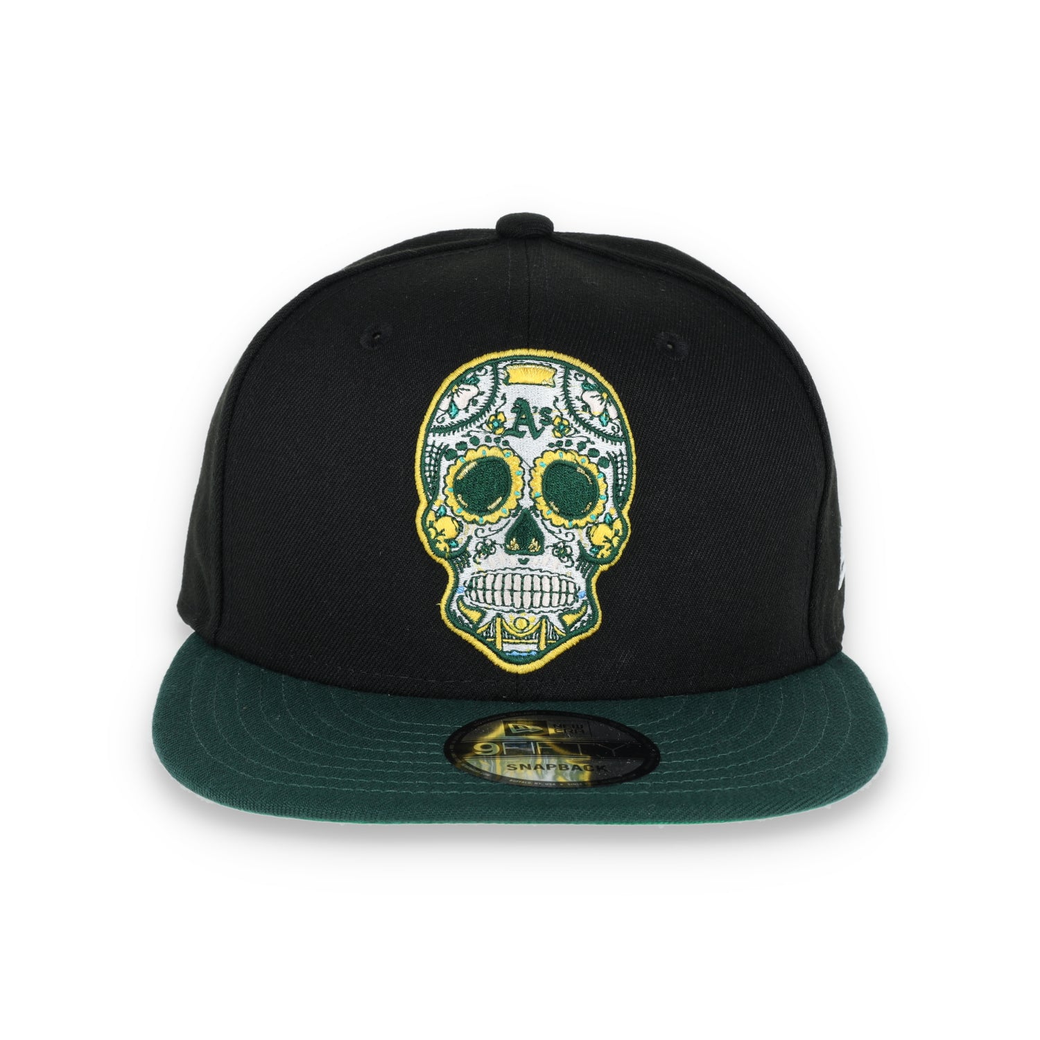 Oakland Athletics New Era 9FIFTY Adjustable Snapback Hat Sugar Skull-Green/Black