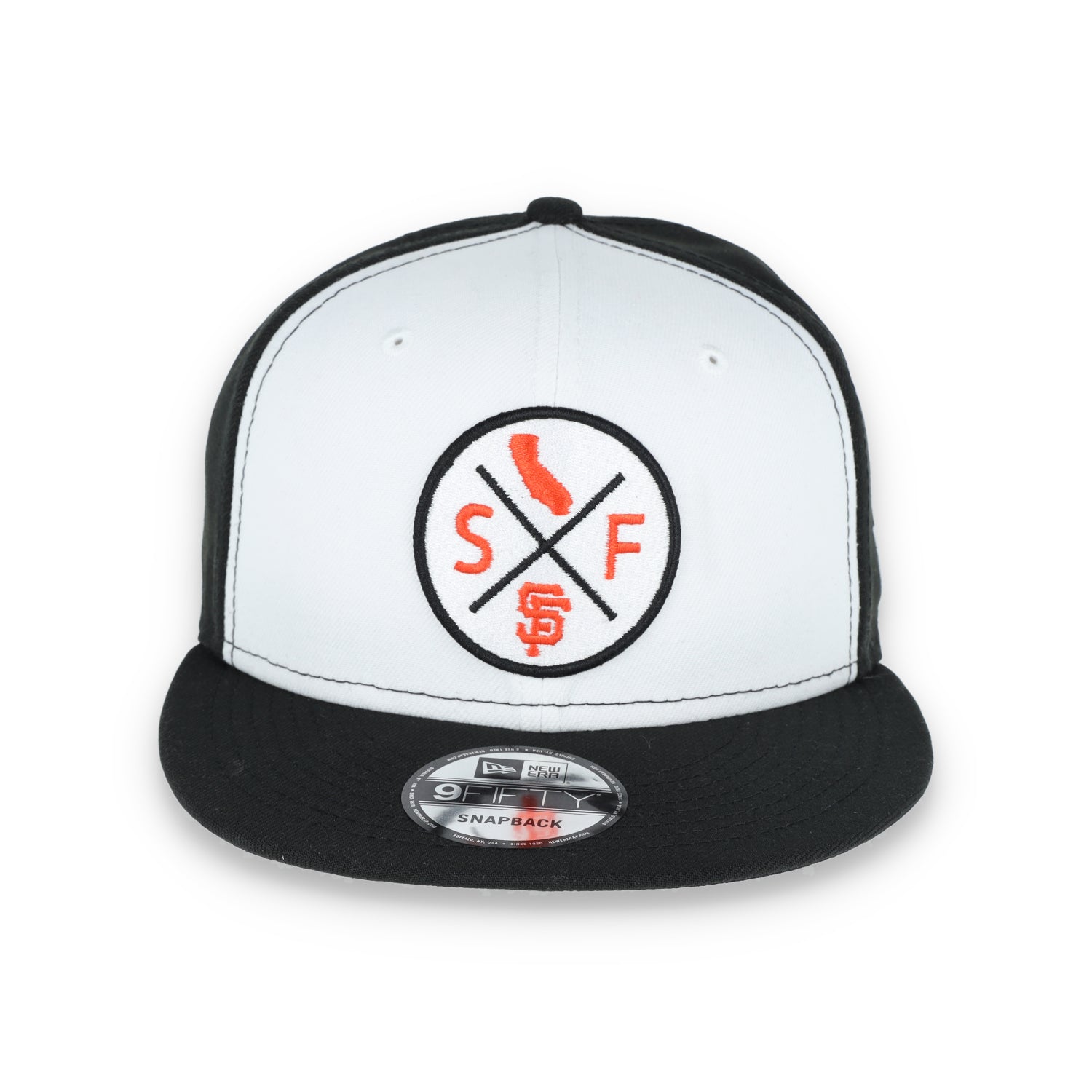 San Francisco Giants New Era White/Black Vert 2.0 9FIFTY Trucker Snapback Hat