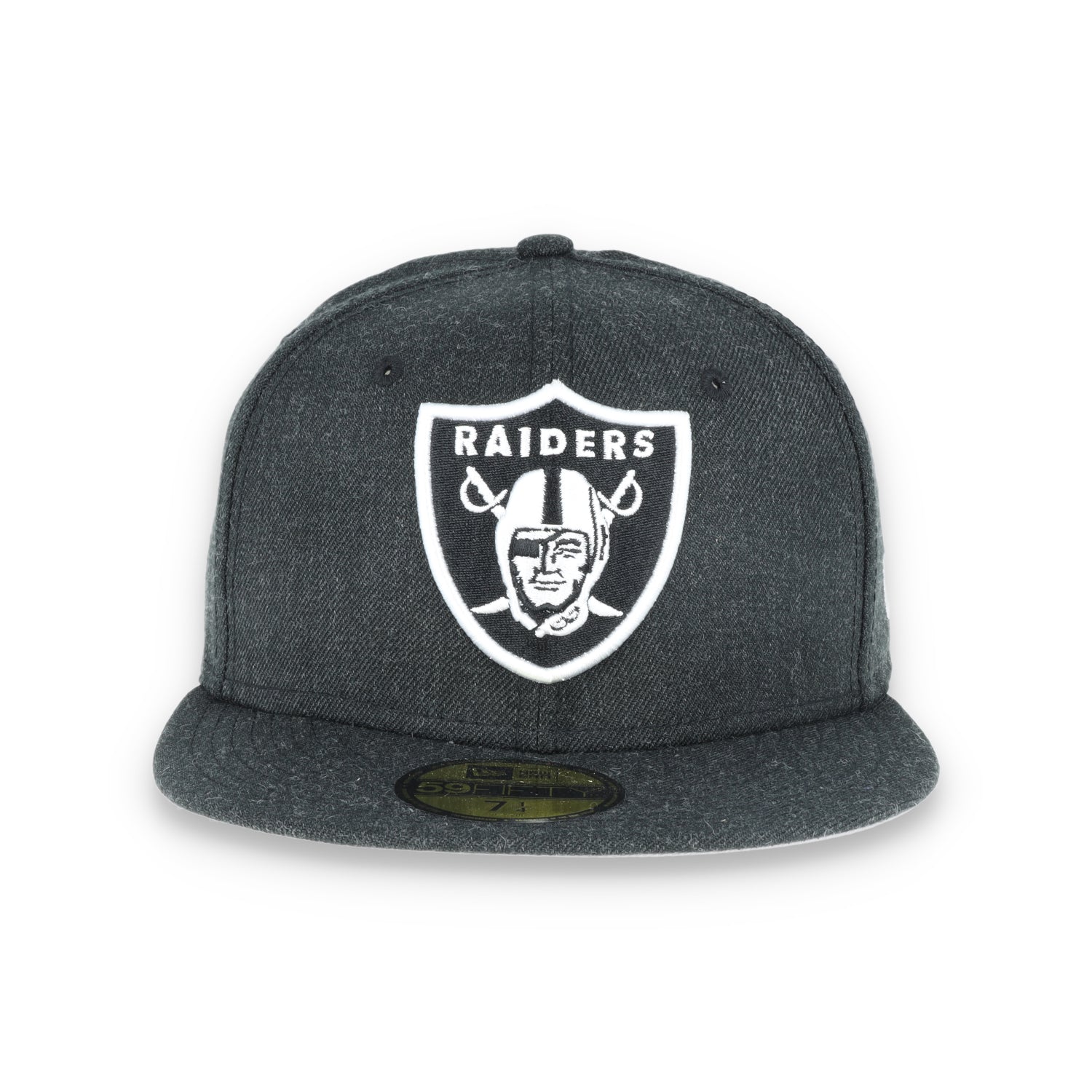 New Era Las Vegas Raiders Shield 59Fifty Fitted Hat-Dark Heather