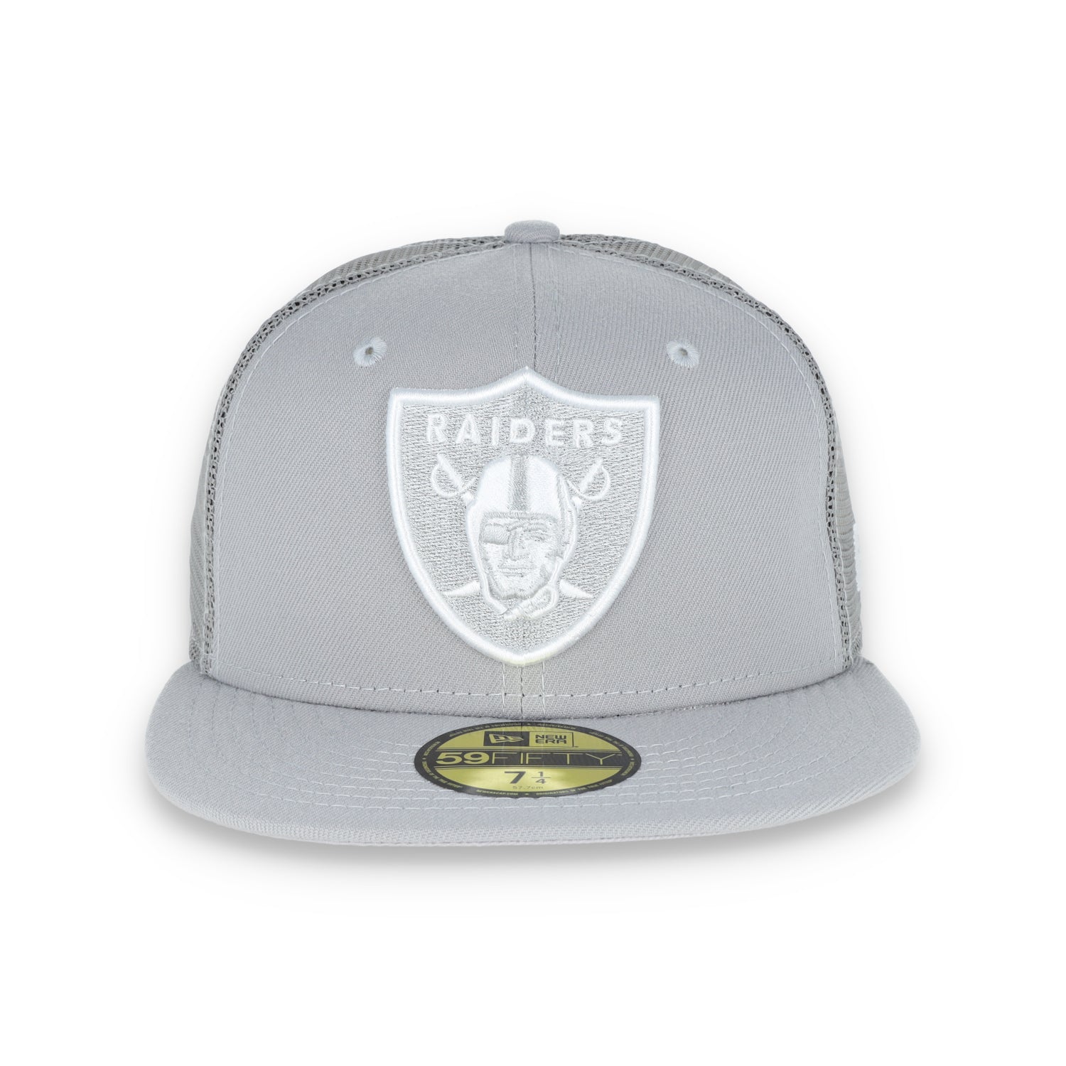 New Era  Las Vegas Raiders Shield 59Fifty Fitted Script Hat-Grey/Mesh
