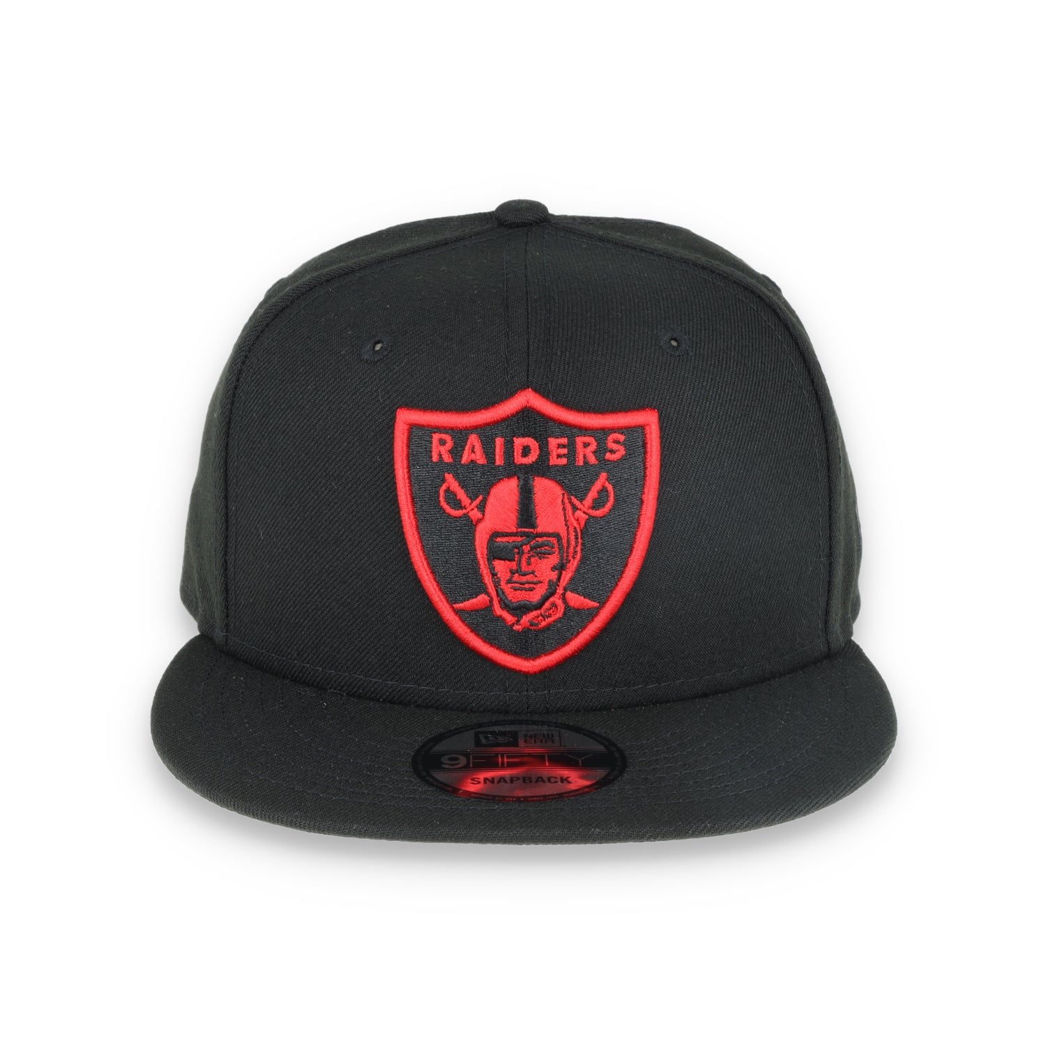 NEW ERA LAS VEGAS RAIDERS SHIELD 9FIFTY SNAPBACK ADJUSTABLE HAT-BLK/RED