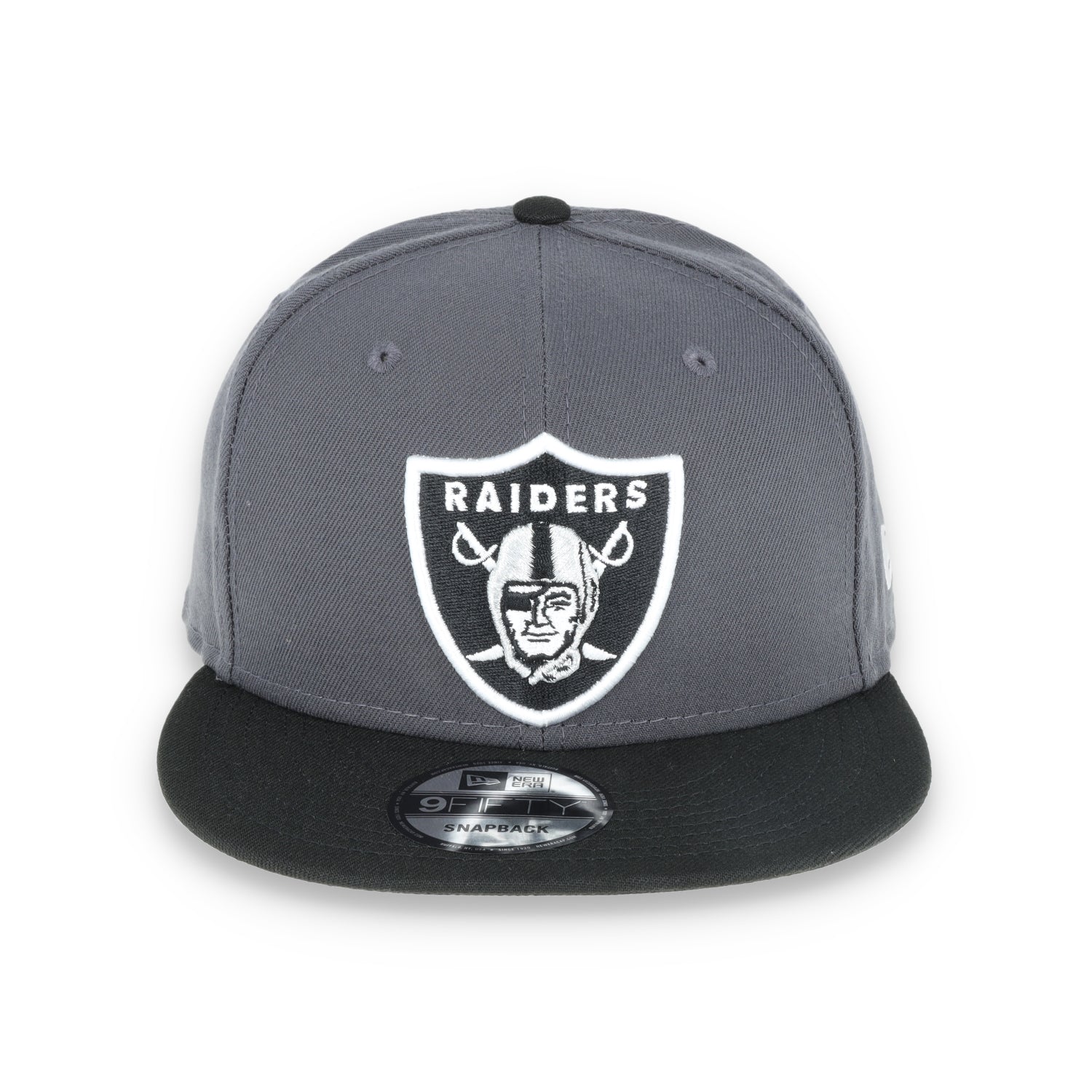 NEW ERA LAS VEGAS RAIDERS SHIELD 9FIFTY SNAPBACK HAT-DARK HEATHER /BLACK