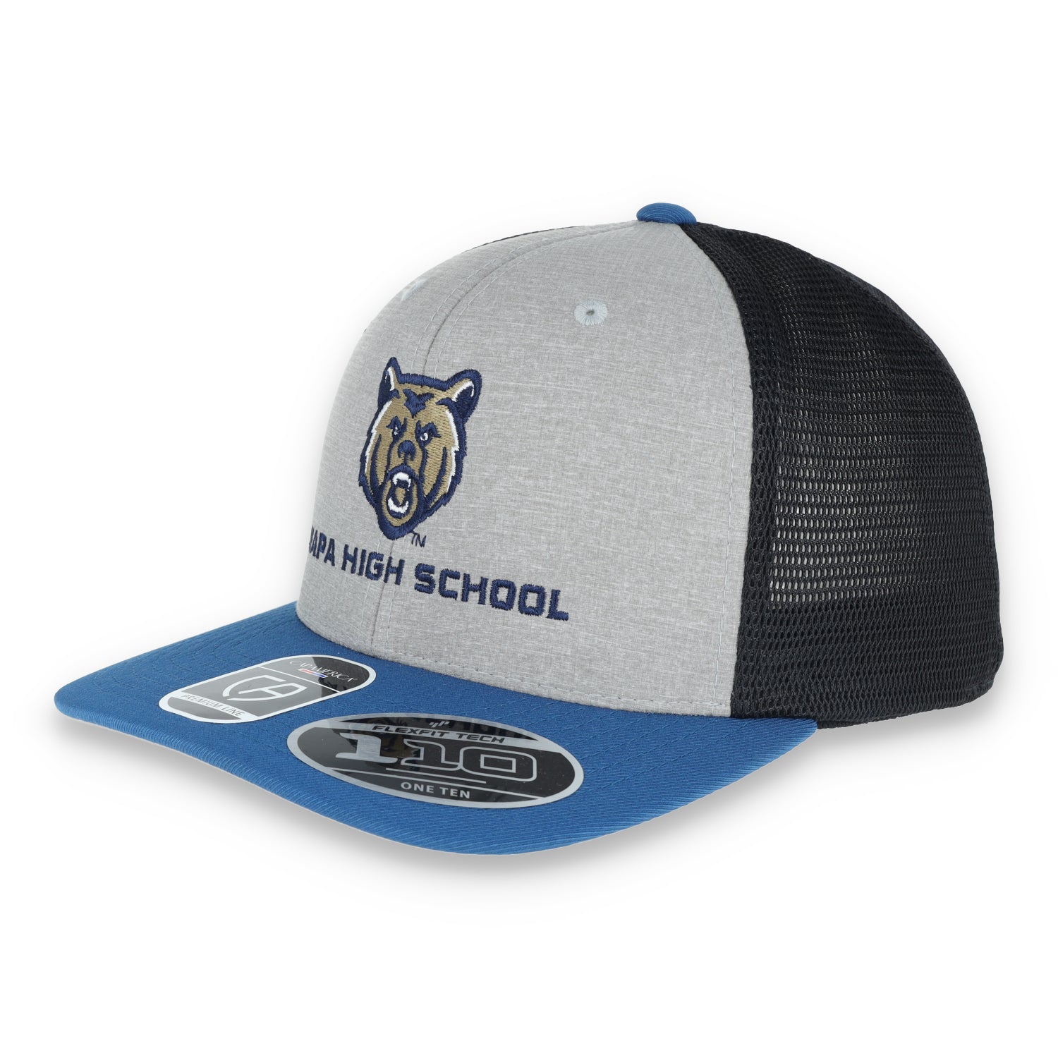 Napa High Grizzlies Flexfit 110® Melange Trucker Mesh Back Cap-Charcoal/Black
