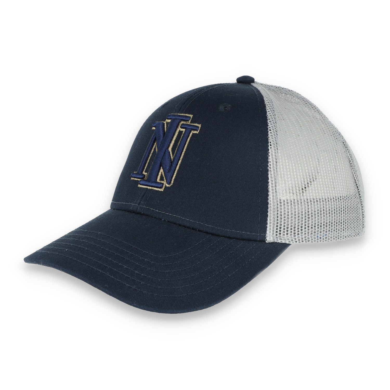Napa High Indians Low Profile Trucker with Modified Flat Bill Cap-Navy/GREY