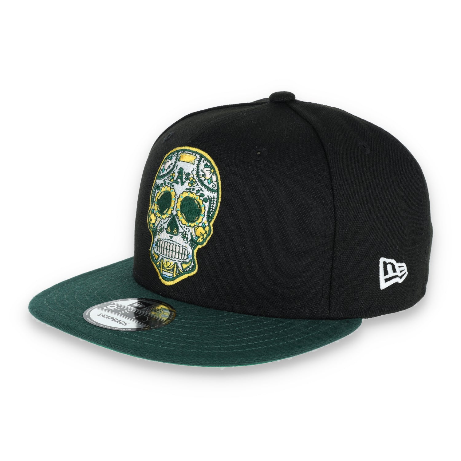 Oakland Athletics New Era 9FIFTY Adjustable Snapback Hat Sugar Skull-Green/Black