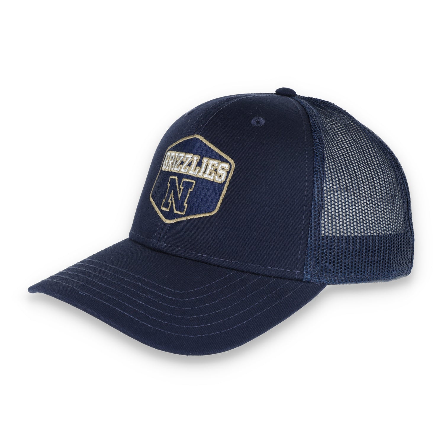 Napa High Grizzlies Flat Bill with Mesh Back Cap-Navy