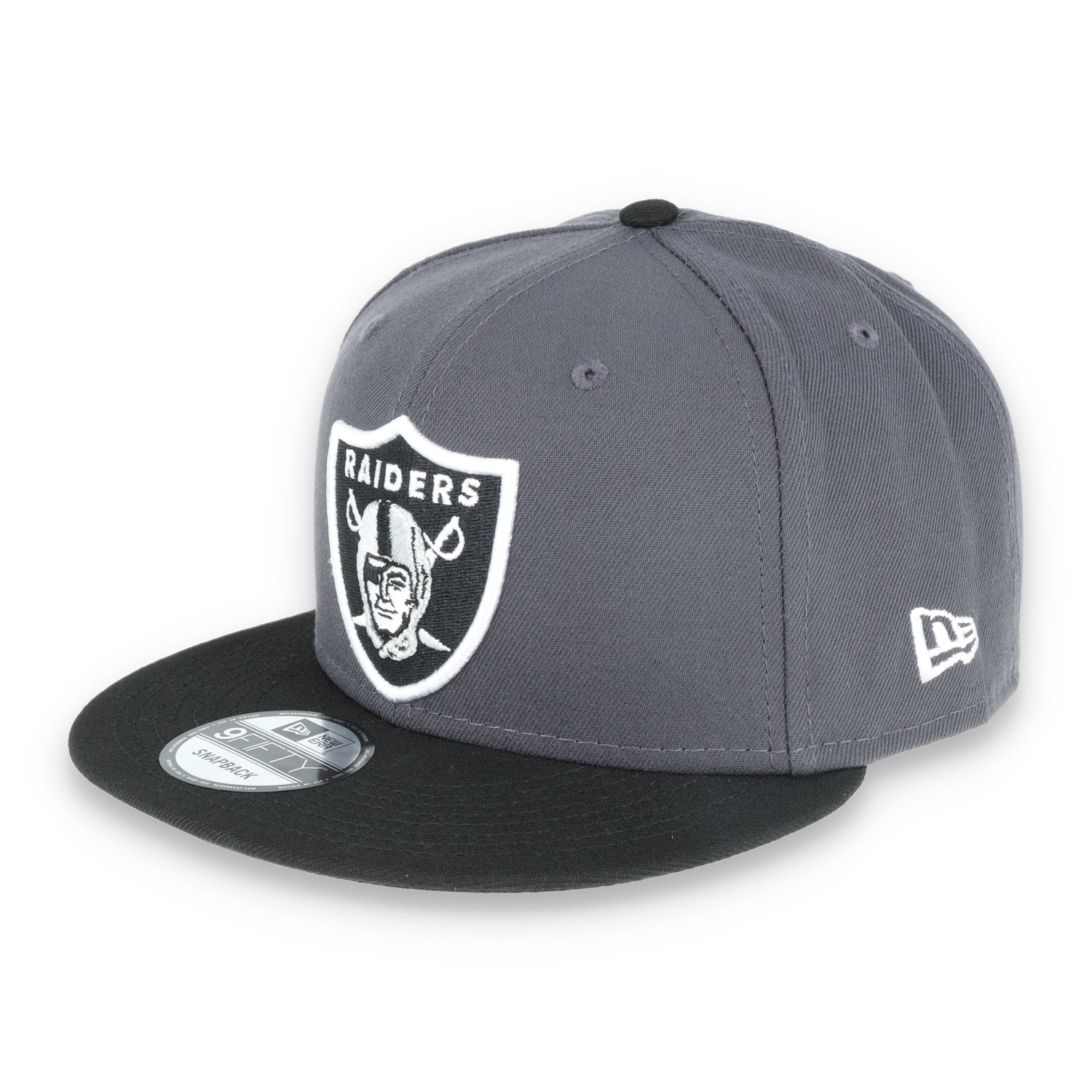 NEW ERA LAS VEGAS RAIDERS SHIELD 9FIFTY SNAPBACK HAT-DARK HEATHER /BLACK