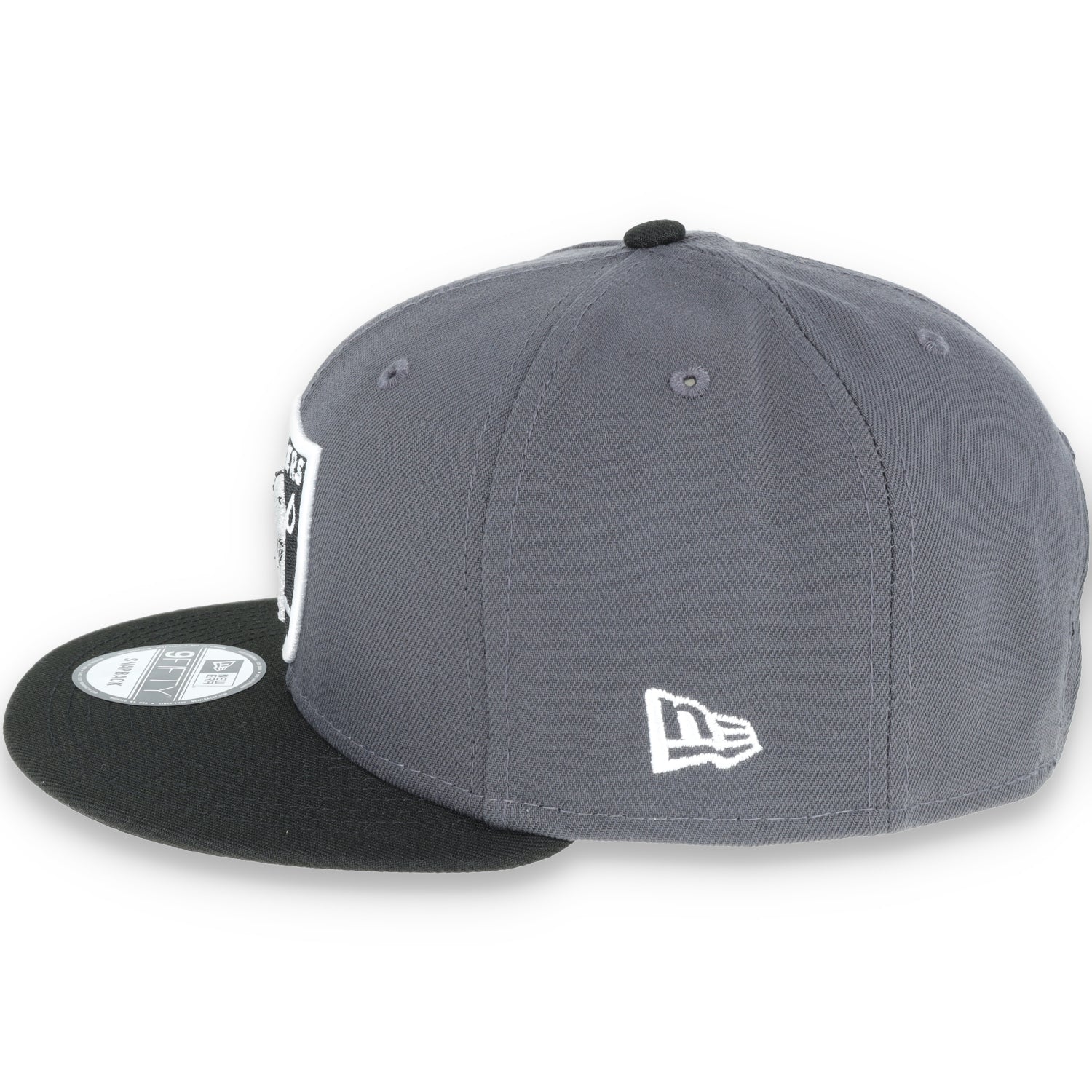 NEW ERA LAS VEGAS RAIDERS SHIELD 9FIFTY SNAPBACK HAT-DARK HEATHER /BLACK