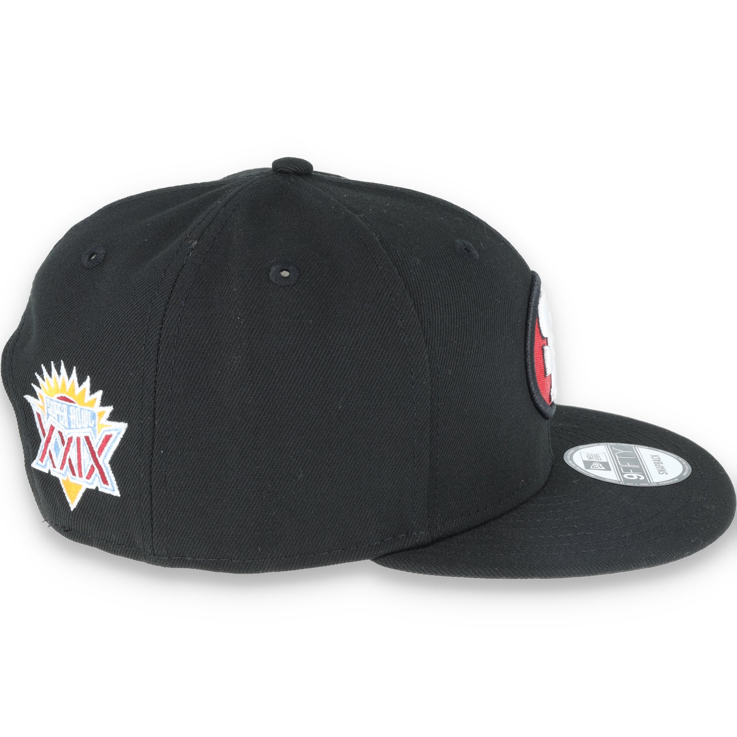 New Era Black San Francisco 49ers Super Bowl XXIX Side Patch 9FIFTY Hat-blk/red