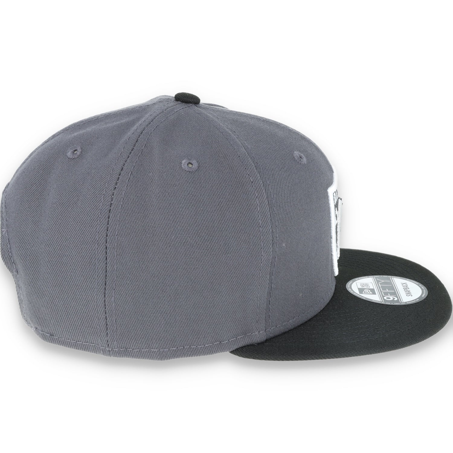 NEW ERA LAS VEGAS RAIDERS SHIELD 9FIFTY SNAPBACK HAT-DARK HEATHER /BLACK