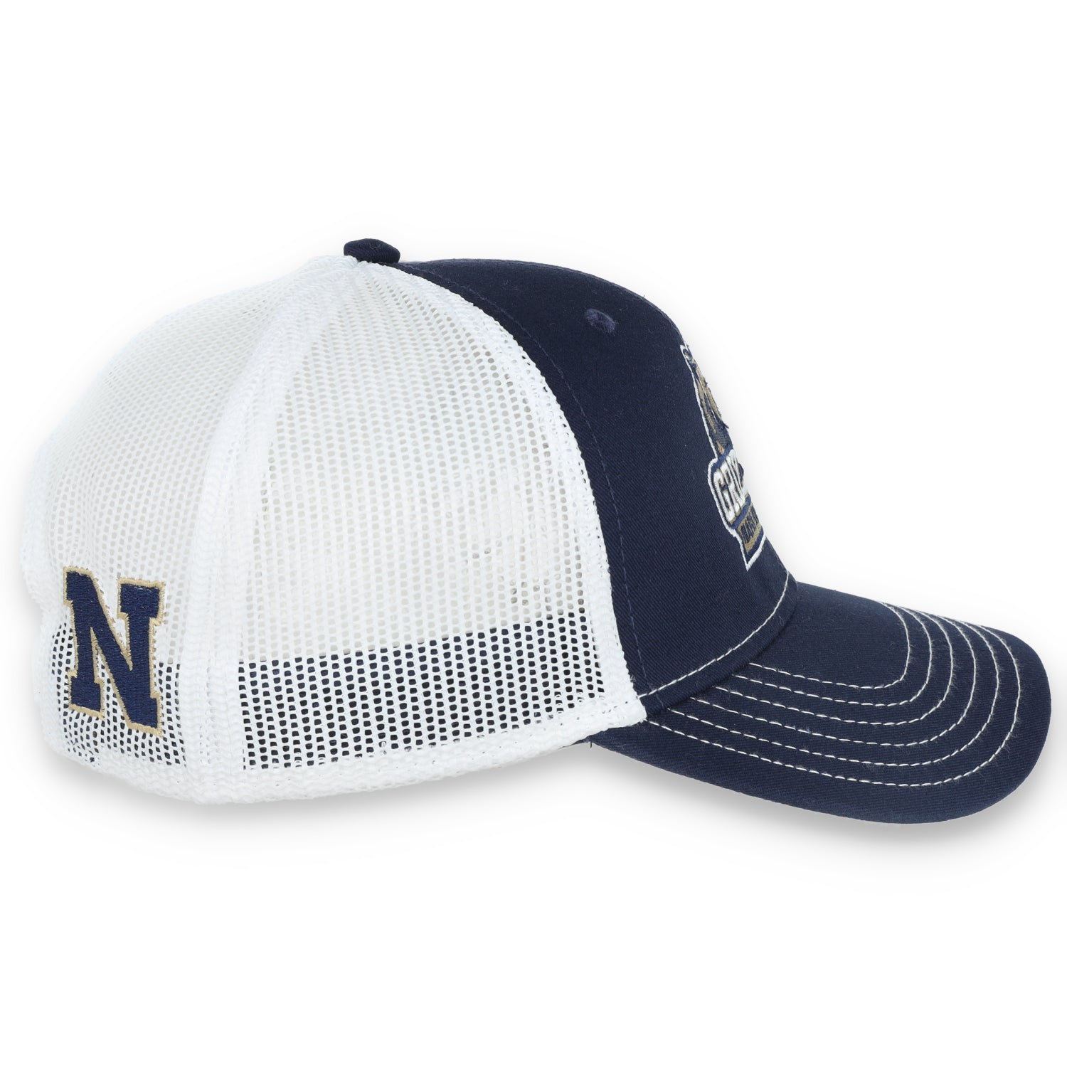 Napa High Grizzlies Flat Bill with Mesh Back Cap-Navy/White