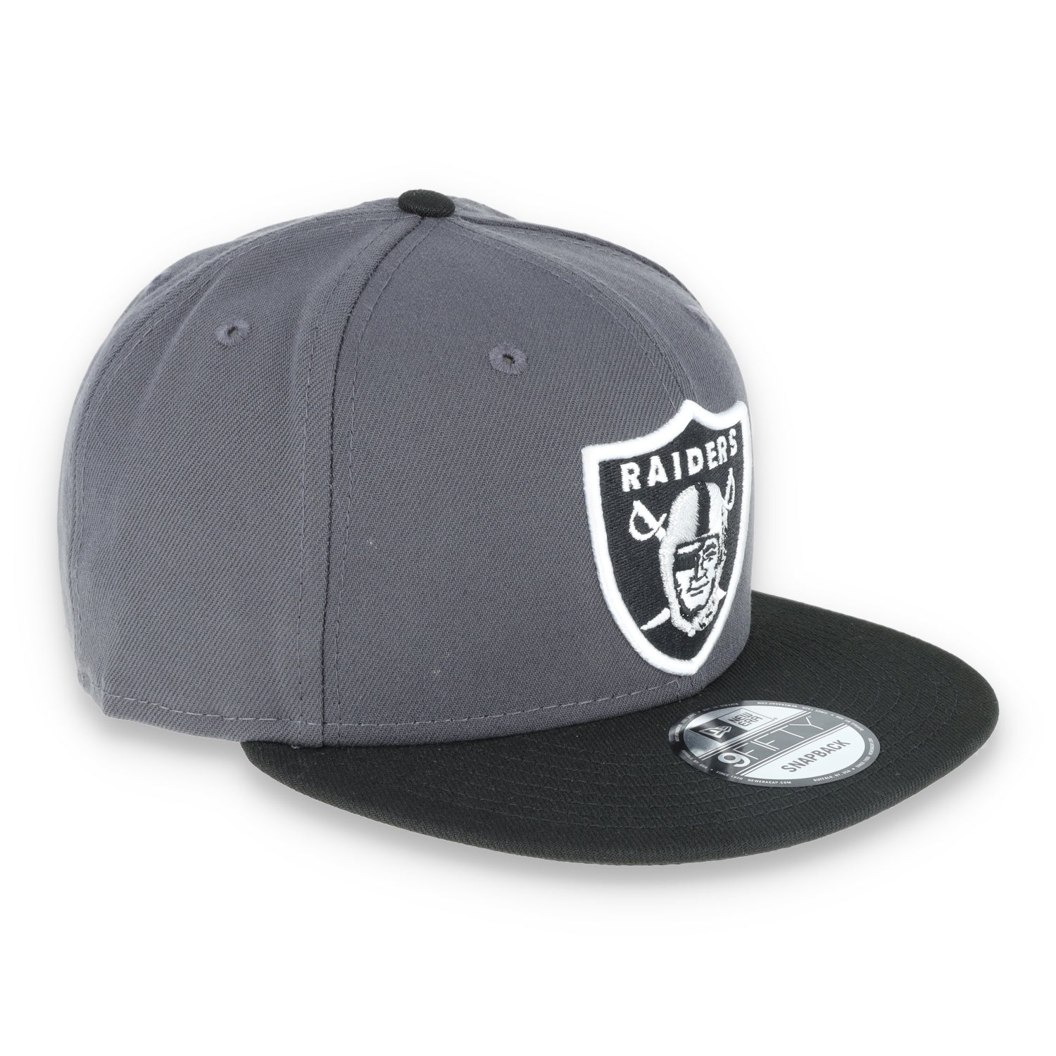 NEW ERA LAS VEGAS RAIDERS SHIELD 9FIFTY SNAPBACK HAT-DARK HEATHER /BLACK