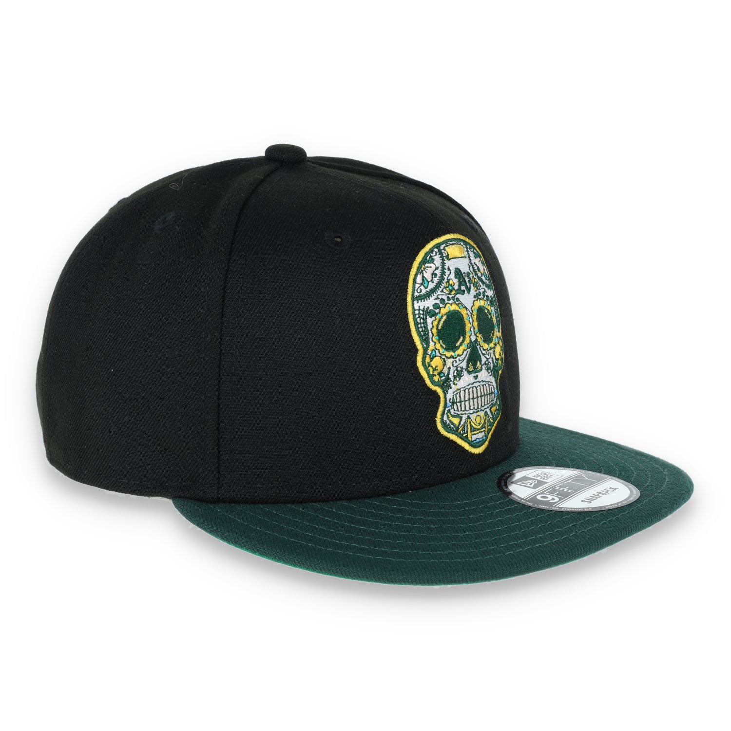 Oakland Athletics New Era 9FIFTY Adjustable Snapback Hat Sugar Skull-Green/Black