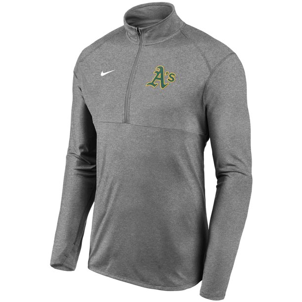 Oakland Athletics Nike Team Logo Element Performance Half-Zip Pullover Jacket - Gray