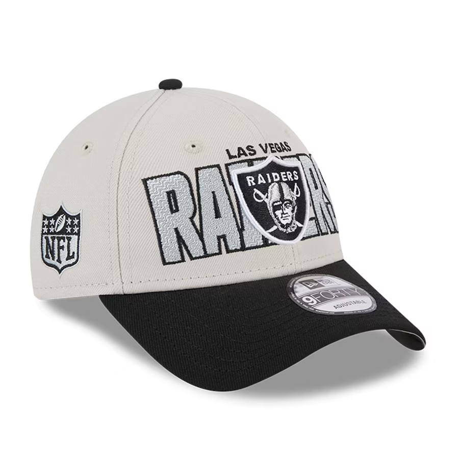 New Era Las Vegas Raiders 2023 NFL Draft 9FORTY Adjustable Hat-Stone/Black