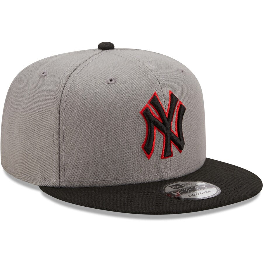 New York Yankees Color Pack 2-Tone 9FIFTY Snapback-Hat Grey/Red