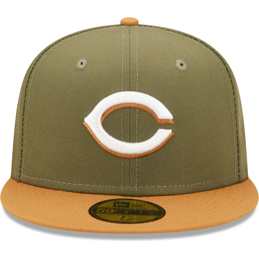 New Era Cincinnati Reds Two-Tone Color Pack 59FIFTY Fitted Hat -Olive/Brown