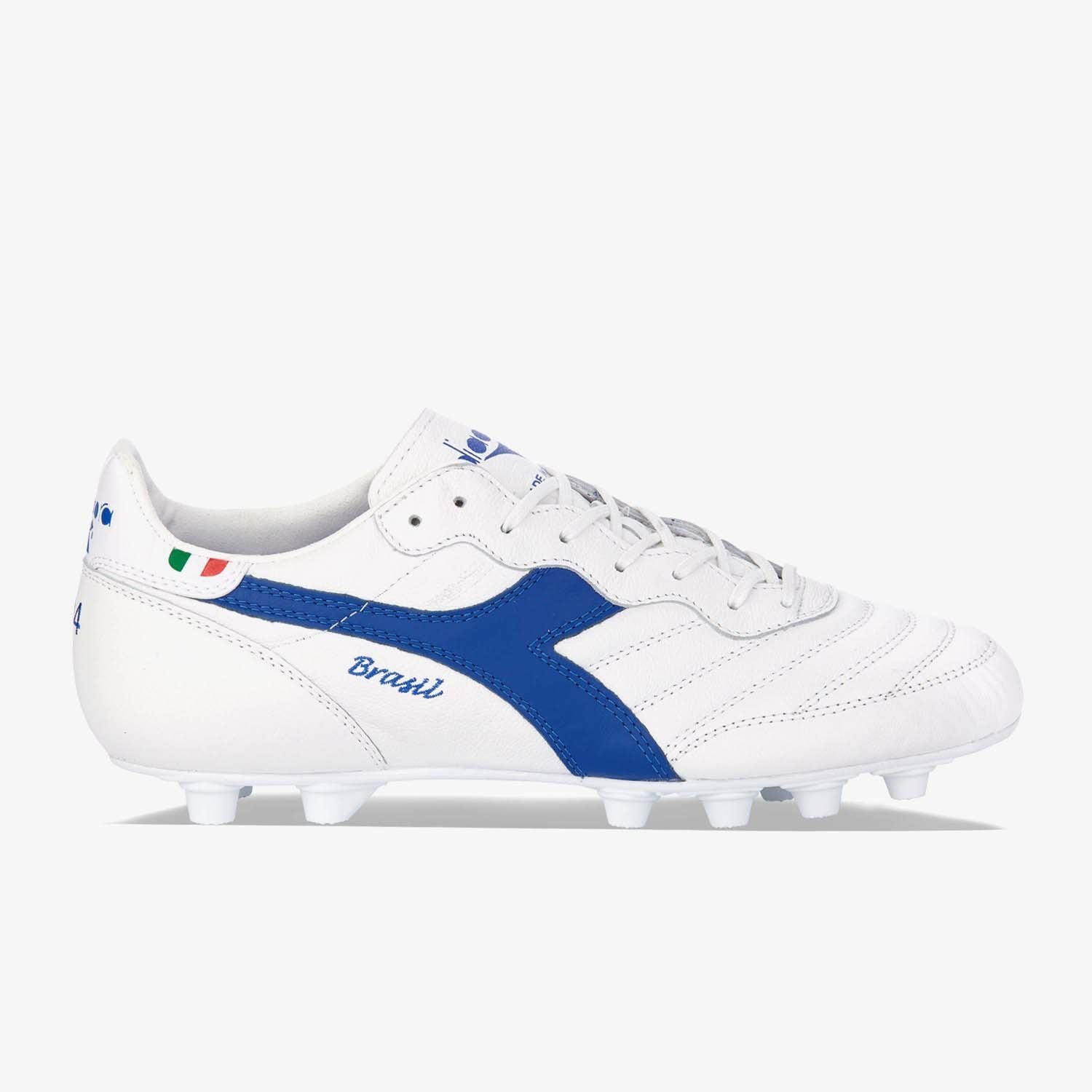 Diadora Brasil Italy OG MD PU Soccer Cleat - White/Blue