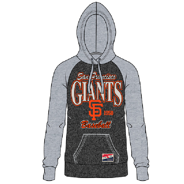 New Era Women's San Francisco Giants Tri-Blend Pullover Hoodie-Grey