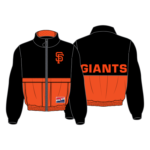 New Era Women's San Francisco Giant Cropped Jacket-Black/Orange