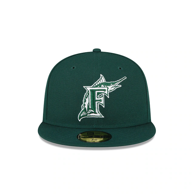 New Era Florida Marlins 59FIFTY Fitted Hat- Dark Green
