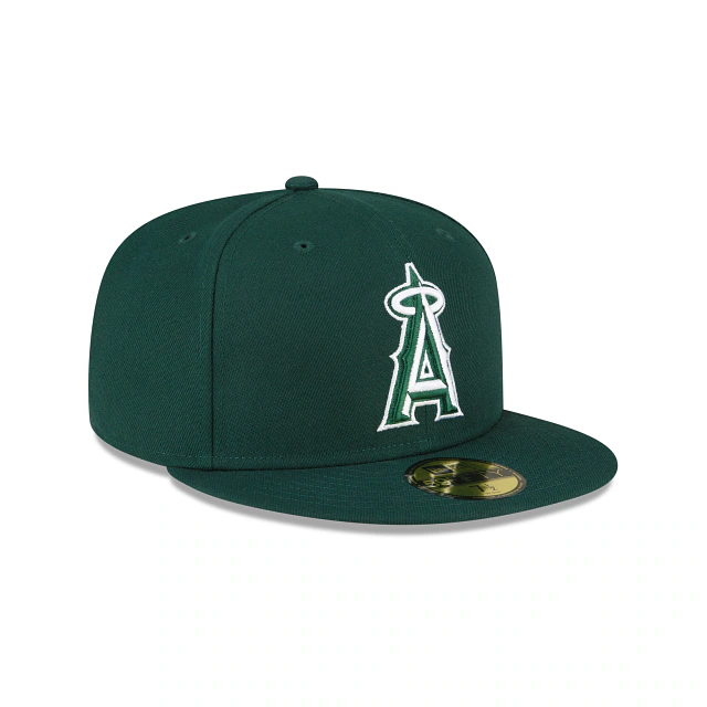 New Era Anaheim Angels  59FIFTY Fitted Hat- Dark Green