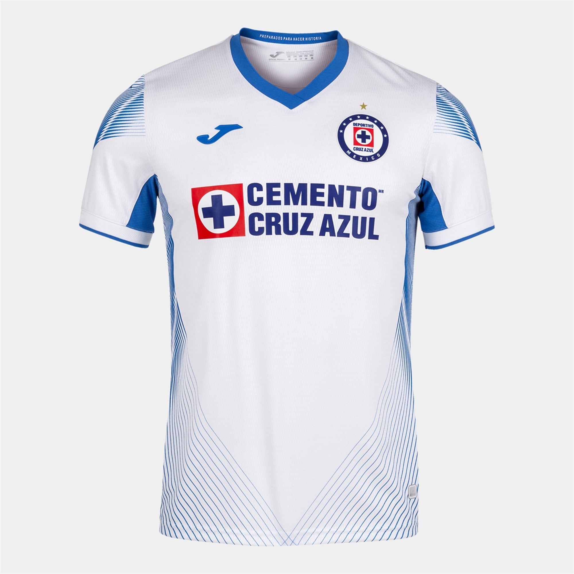 Joma Men's Cruz Azul Away Stadium Jersey 21/22-White/Blue