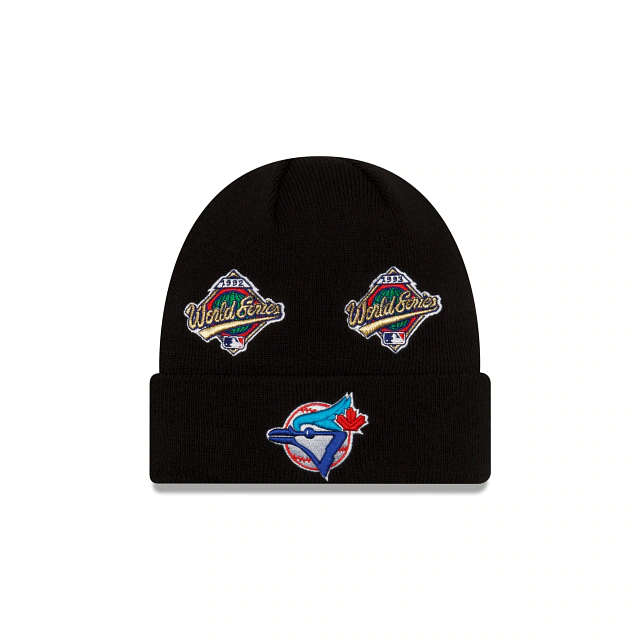 Toronto Blue Jays New Era Black Champions Cuffed Knit Hat