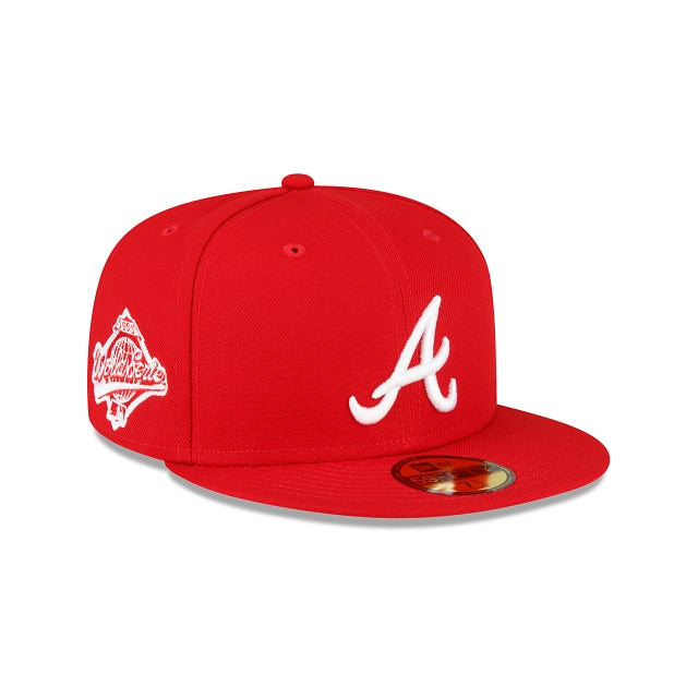 NEW ERA ATLANTA BRAVES 1995 WORLD SERIES SIDE PATCH 59FIFTY FITTED-SCARLET