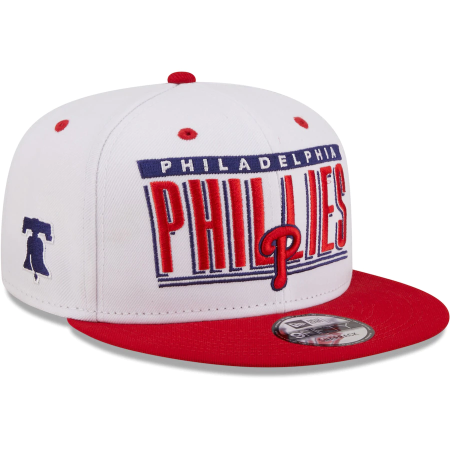 New Era Philadelphia Phillies Retro Title 9FIFTY Snapback Hat - White/Red