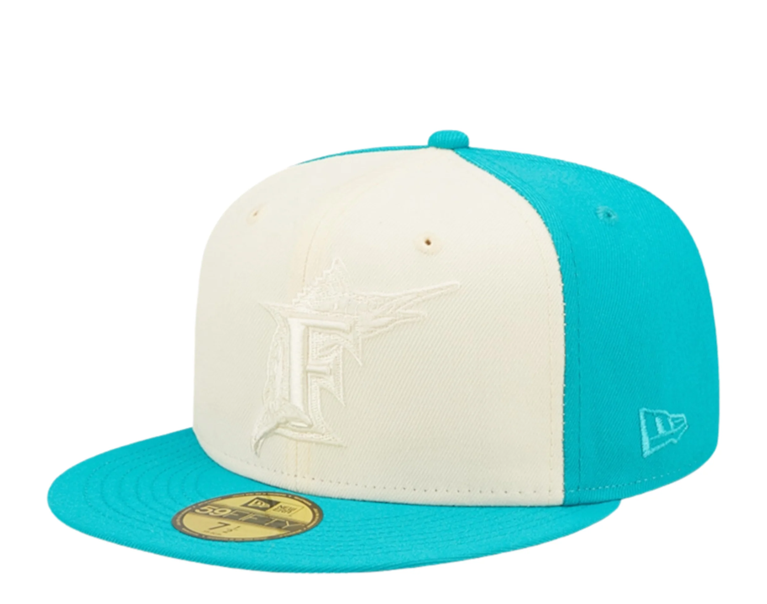NEW ERA MIAMI MARLINS 2-TONE 59FIFTY FITTED HAT-BLUE/CREAM