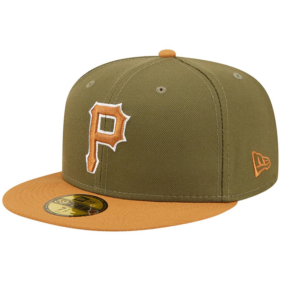 New Era Pittsburgh Pirates New Era Two-Tone Color Pack 59FIFTY Fitted Hat- Olive/Brown
