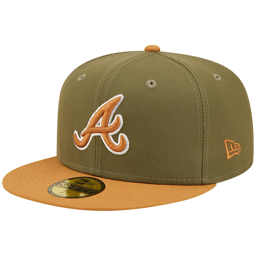 New Era Atlanta Braves Two-Tone Color Pack 59FIFTY Fitted Hat-Olive/Brown