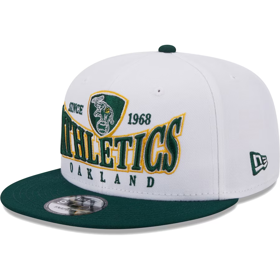 New Era Oakland Athletics Dodgers Crest 9FIFTY Snapback Hat - White/Green