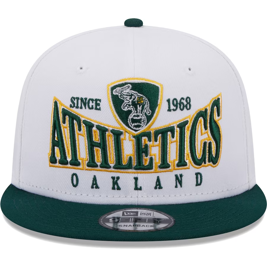 New Era Oakland Athletics Dodgers Crest 9FIFTY Snapback Hat - White/Green