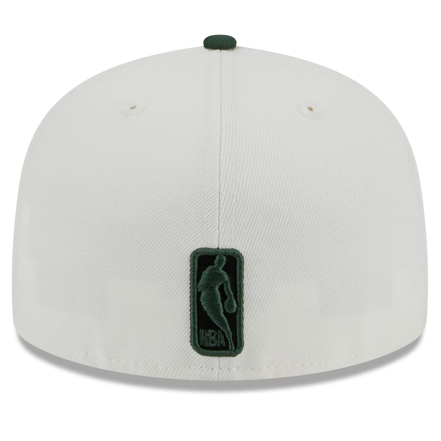 New Era Milwaukee Bucks Eastern Conference Side Patch Throwback White 59FIFTY Fitted