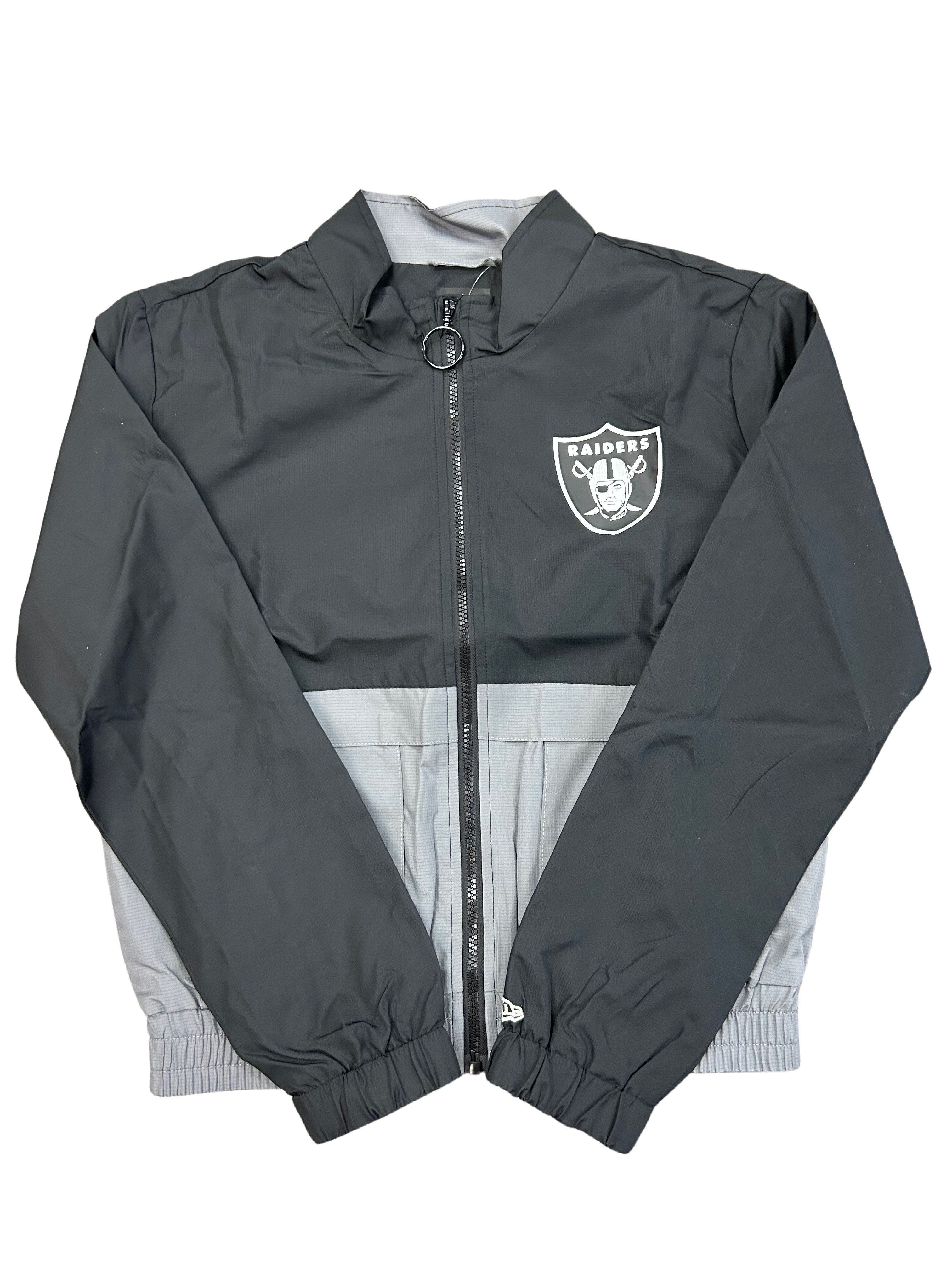 New Era Women's Las Vegas Raiders Cropped Jacket-Black/Gray