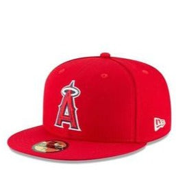ANGELS NEW ERA HOME AUTHENTIC COLLECTION 59FIFTY FITTED-ON-FIELD COLLECTION RED/WHITE