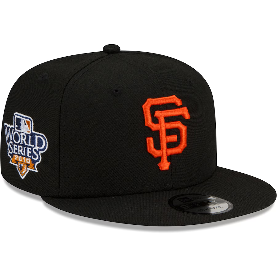 New Era Men's San Francisco Giants 2010 World Series Patch Up 9FIFTY Snapback Hat-Black