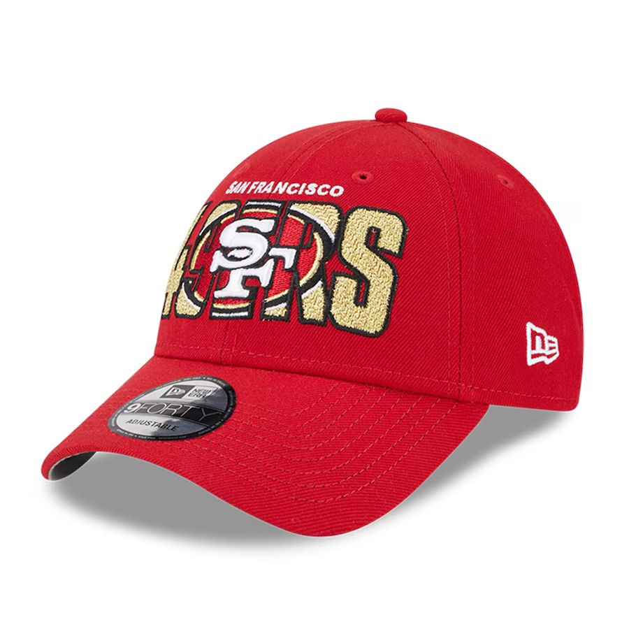 New Era Youth San Francisco 49ers 2023 NFL Draft 9FORTY Adjustable Hat-Scarlet