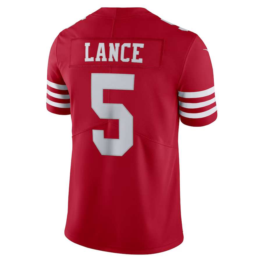 Nike Men's San Francisco 49ers Trey Lance #5 Vapor Limited Jersey– Scarlet