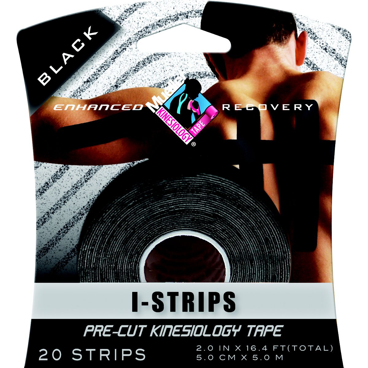 Mueller Pre-Cut Kinesiology Tape-Black