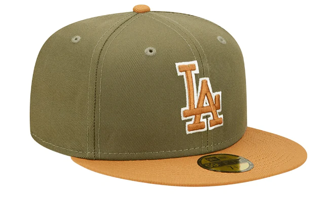 New Era Los Angeles Dodgers Two-Tone Color Pack 59Fifty Fitted Hat-Olive/Tan