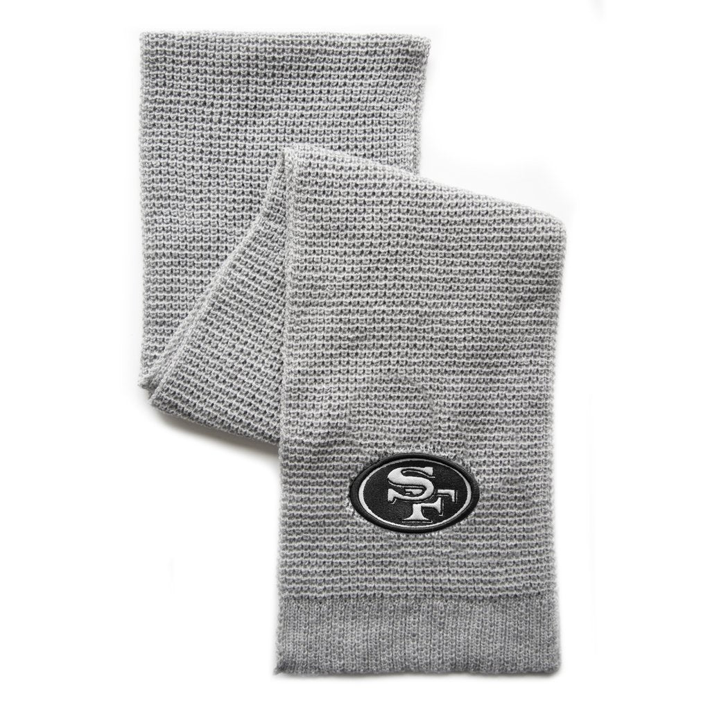 San Francisco 49ers Waffle Scarf-Grey/BLack