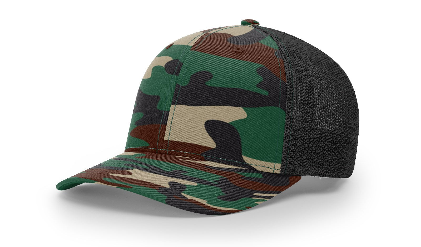 Fitted Trucker with R-Flexfit- Army Camo/Black
