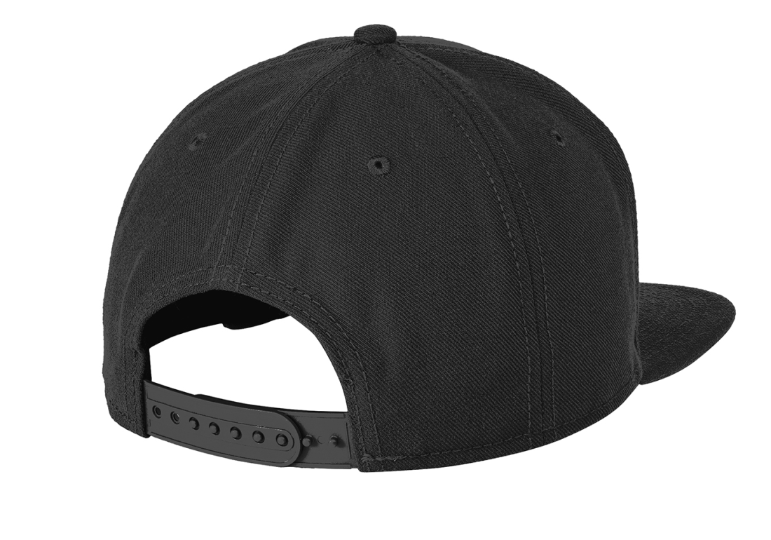 New Era Original Fit Flat Bill Snapback Cap-Black