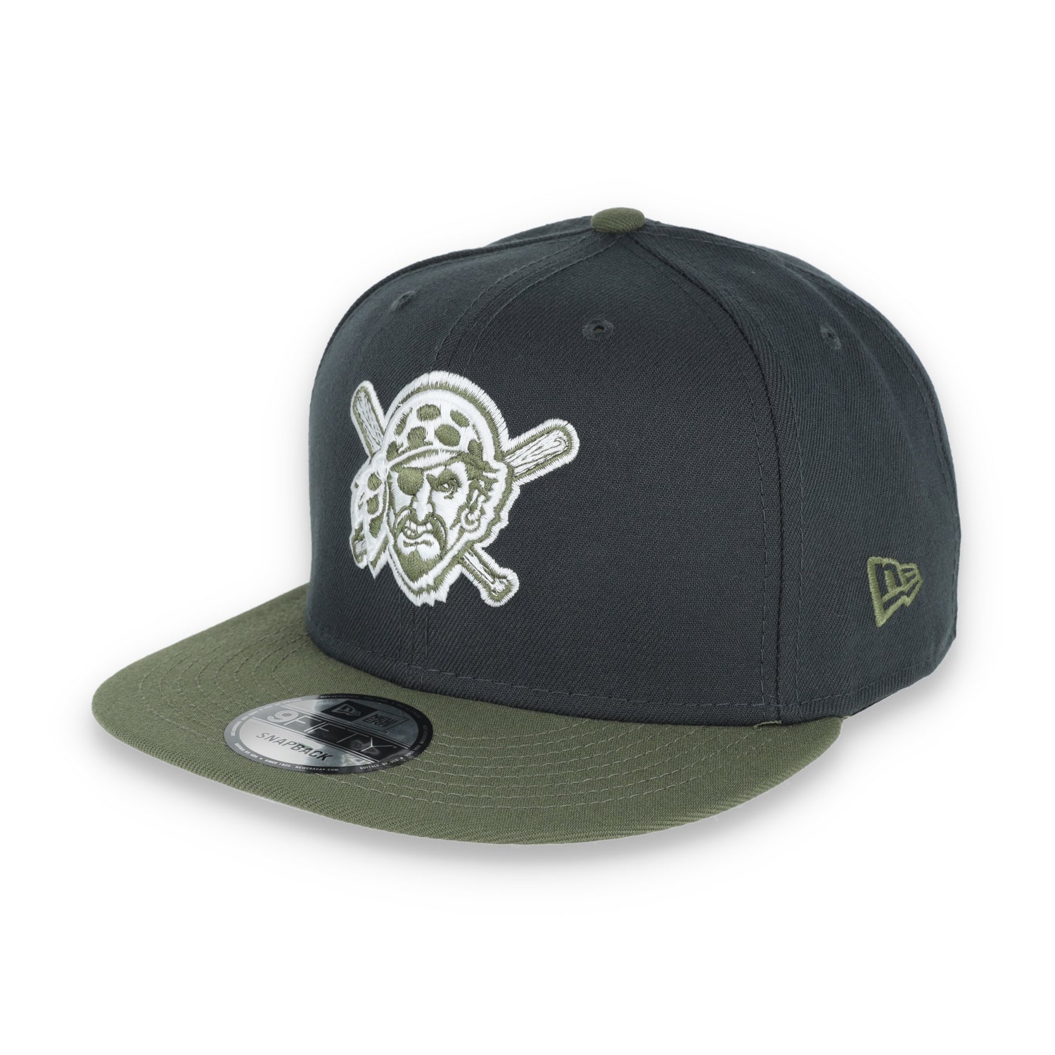 New Era Pittsburgh Pirates 2-Tone Color Pack 9FIFTY Snapback Hat - Grey/Olive
