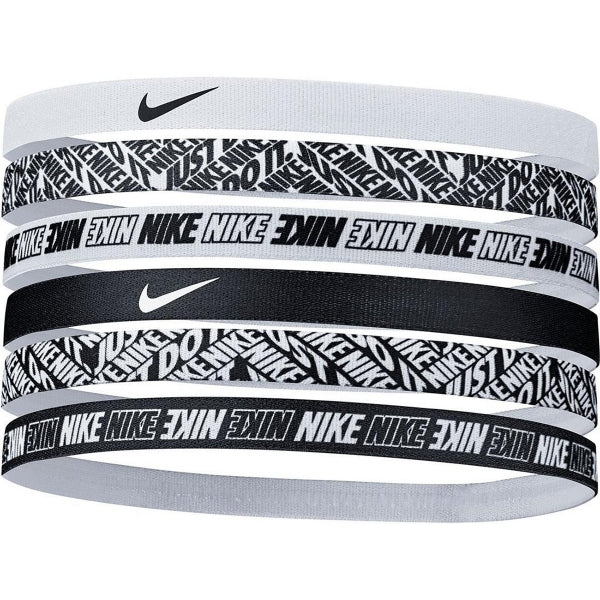 Nike Printed Hairbands-6PK-Black/White