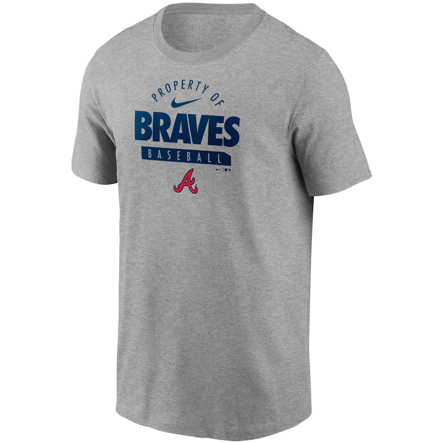 Nike Atlanta Braves Primetime Property Of Practice T-Shirt - Heathered Gray